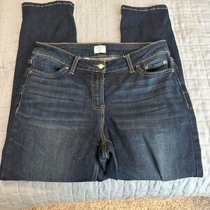 Time and True Dark Denim Straight Leg Jeans-Size 10 Short
